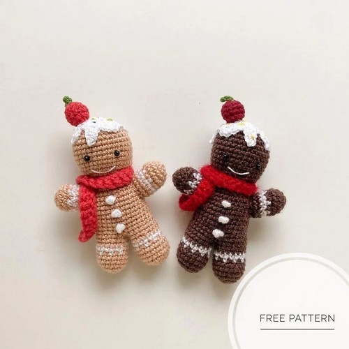 Crochet Mini Gingerbread Man Free Pattern- All Thing Crafts