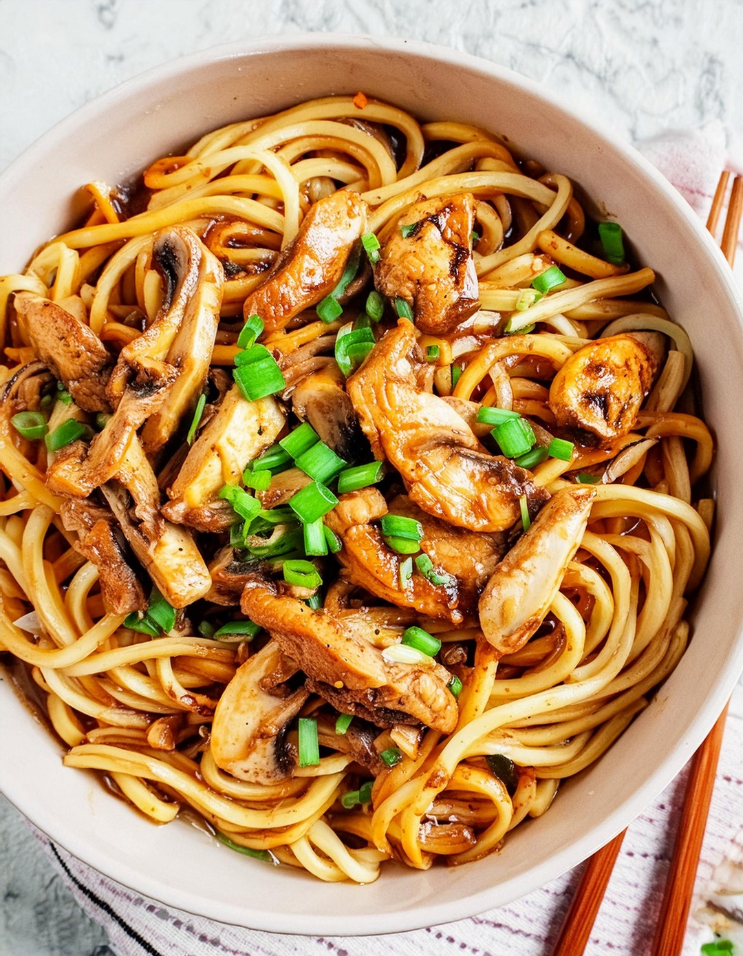 Delightful Spicy Hoisin Chicken Udon Noodles Recipe Made Under 30 ...