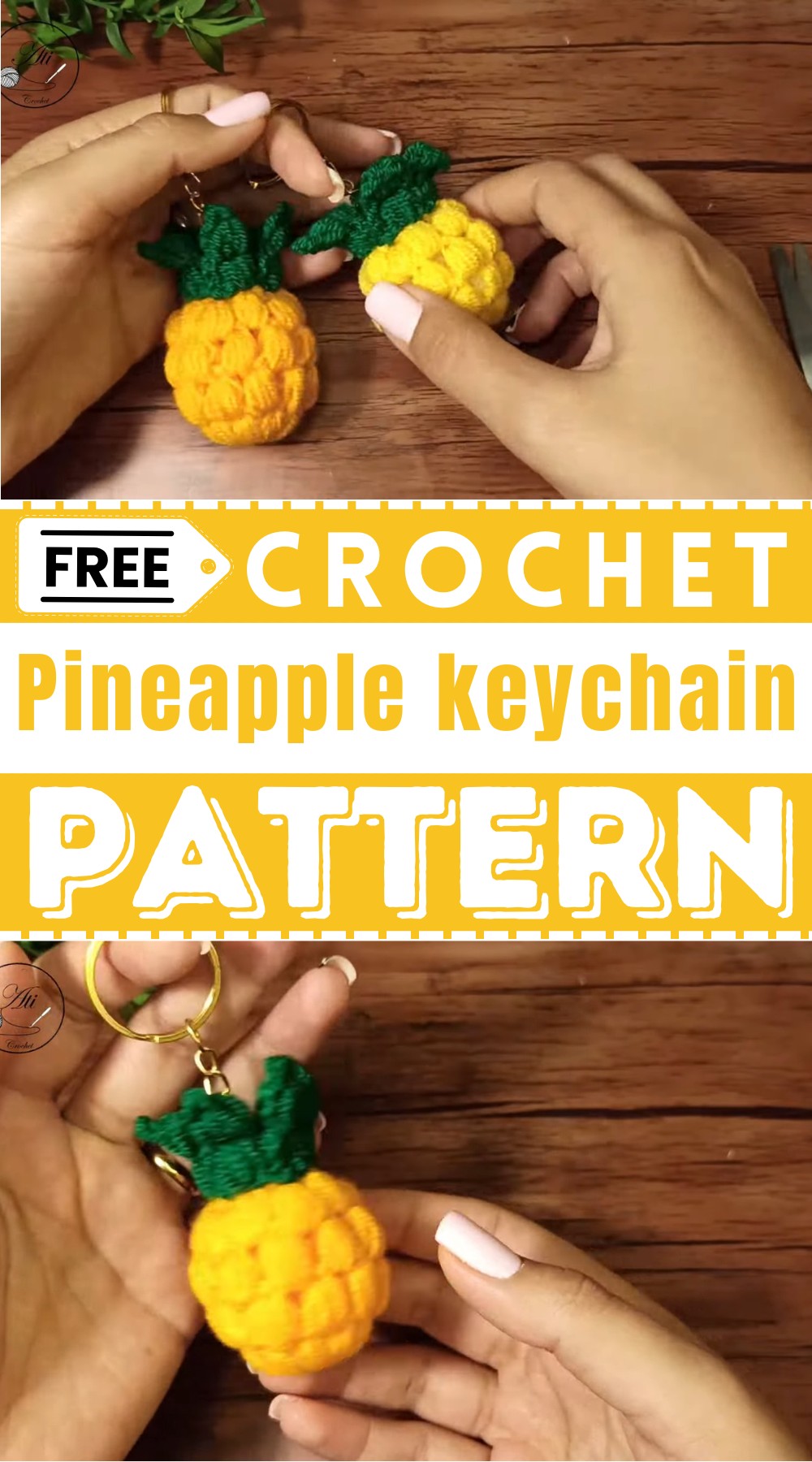 Crochet Pineapple keychain&nbsp;