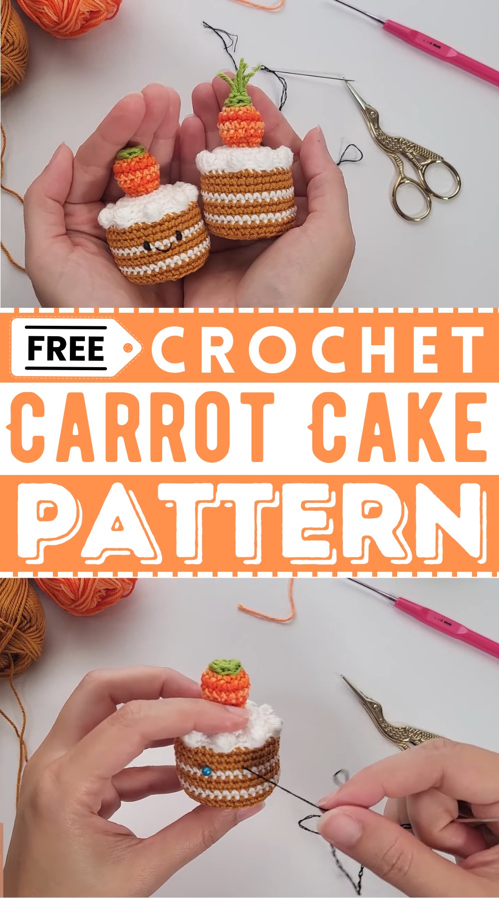 Crochet With Me A No-sew Carrot Cake