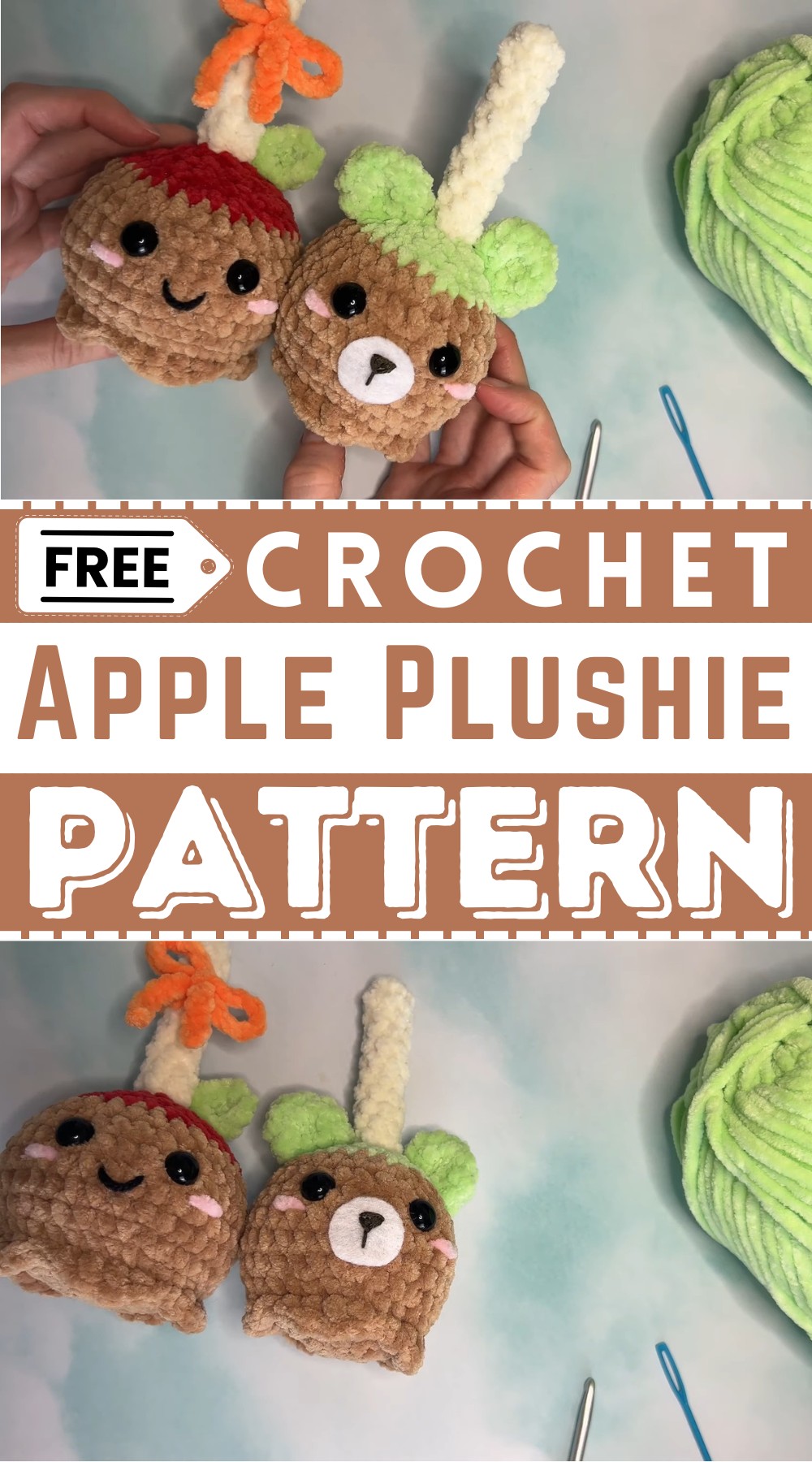 Easy Crochet Caramel Apple Plushie