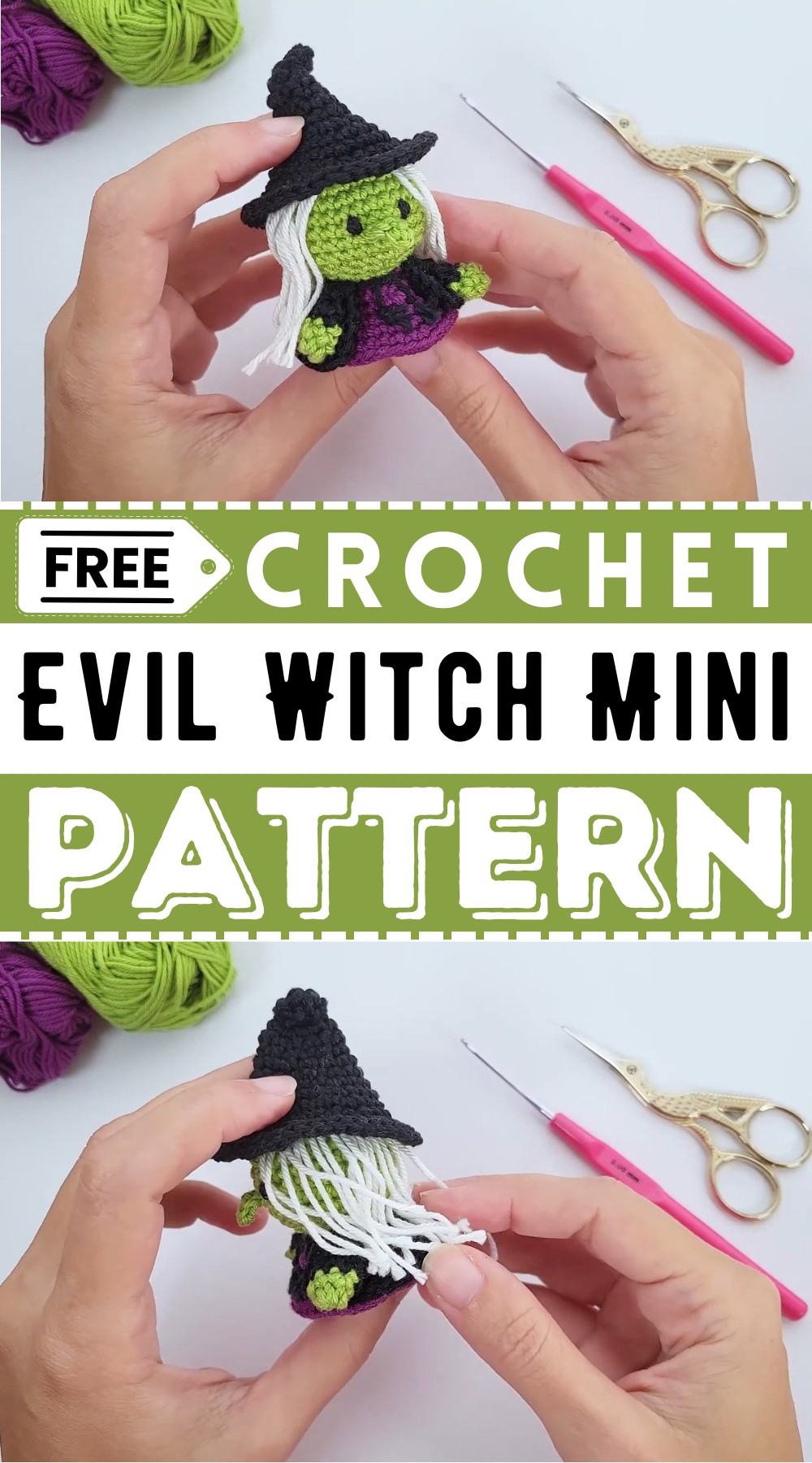 Evil Witch Halloween Mini Amigurumi Crochet Tutorial
