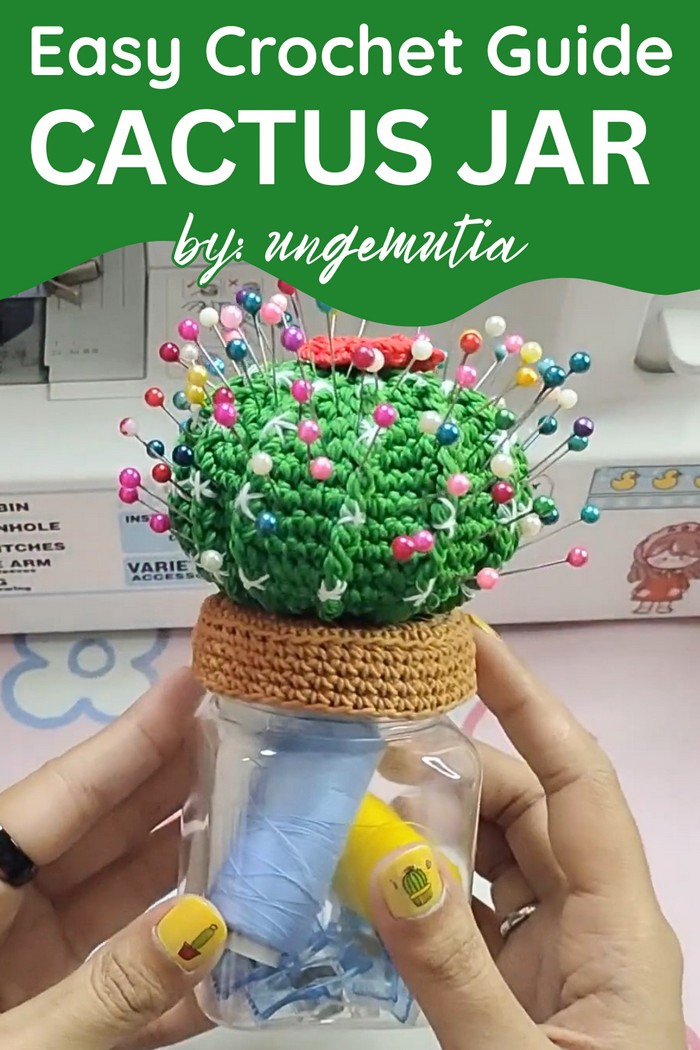 Rustic Crochet Pin Cushion Jar Pattern for Vintage Charm