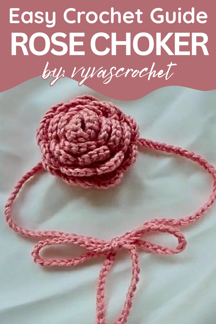 crochet rose choker