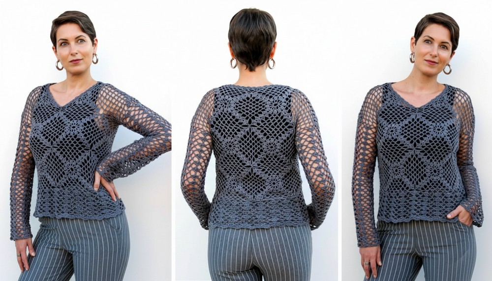 Crochet V-neck Top