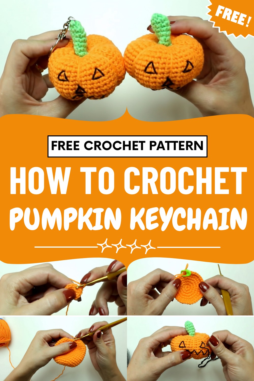 Crochet Pumpkin Keychain