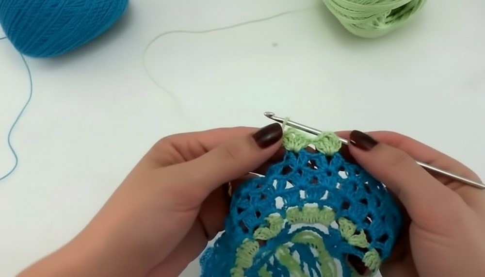 Crochet Doily With Flower