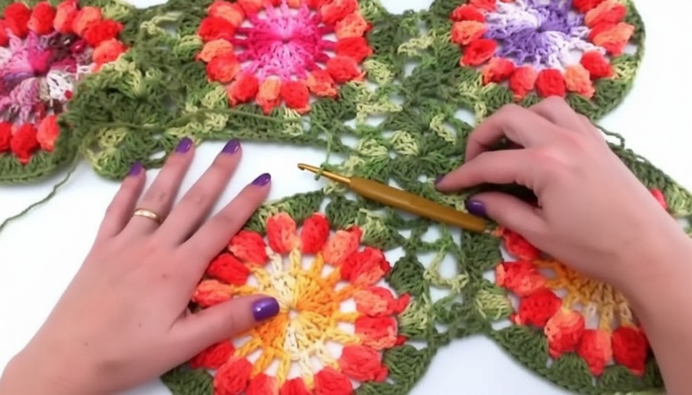 Crochet Flower Mat Or Rug