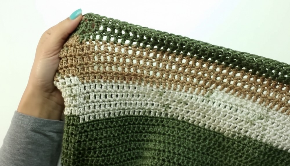 Crochet Striped Short-sleeved