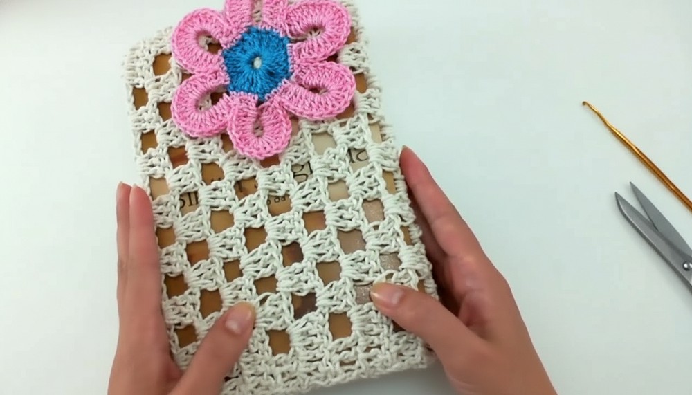 Crochet Flower Book Cover