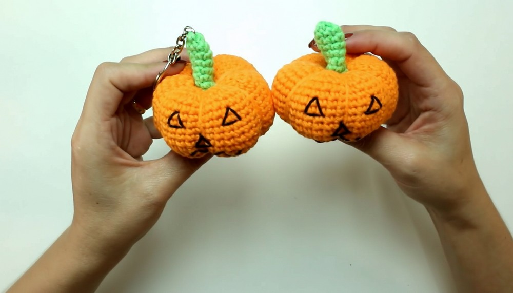Crochet Pumpkin Keychain