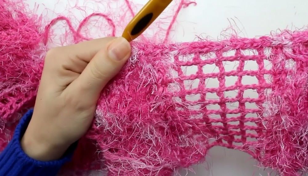 Crochet Fluffy Scarf