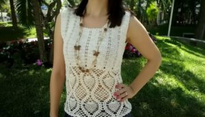 Crochet Tank Top With A Lace