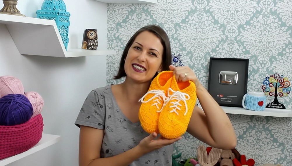 Crochet Slippers With Laces