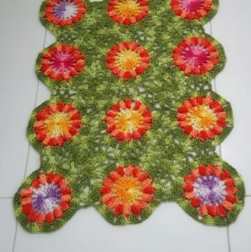 Crochet Flower Mat Or Rug