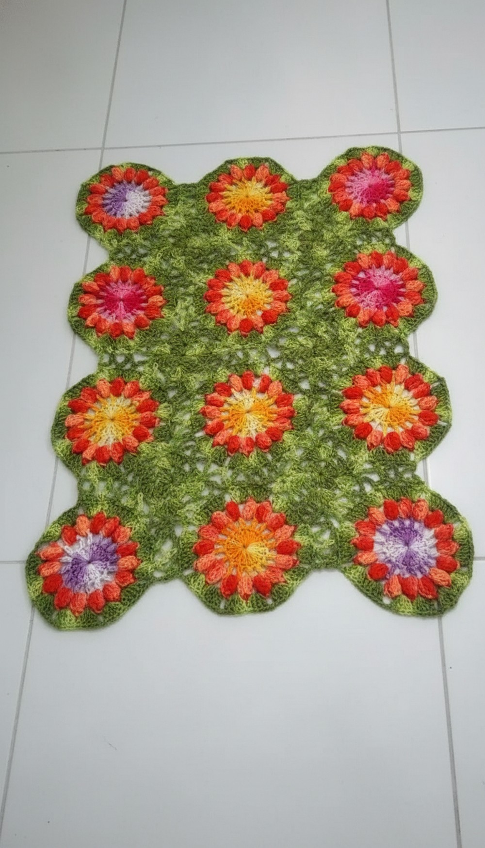 Crochet Flower Mat Or Rug