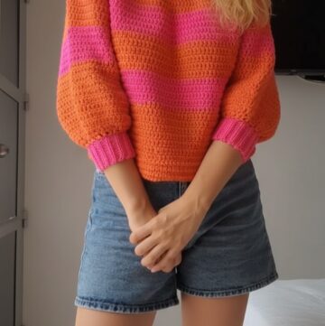 Crochet Striped Sweater