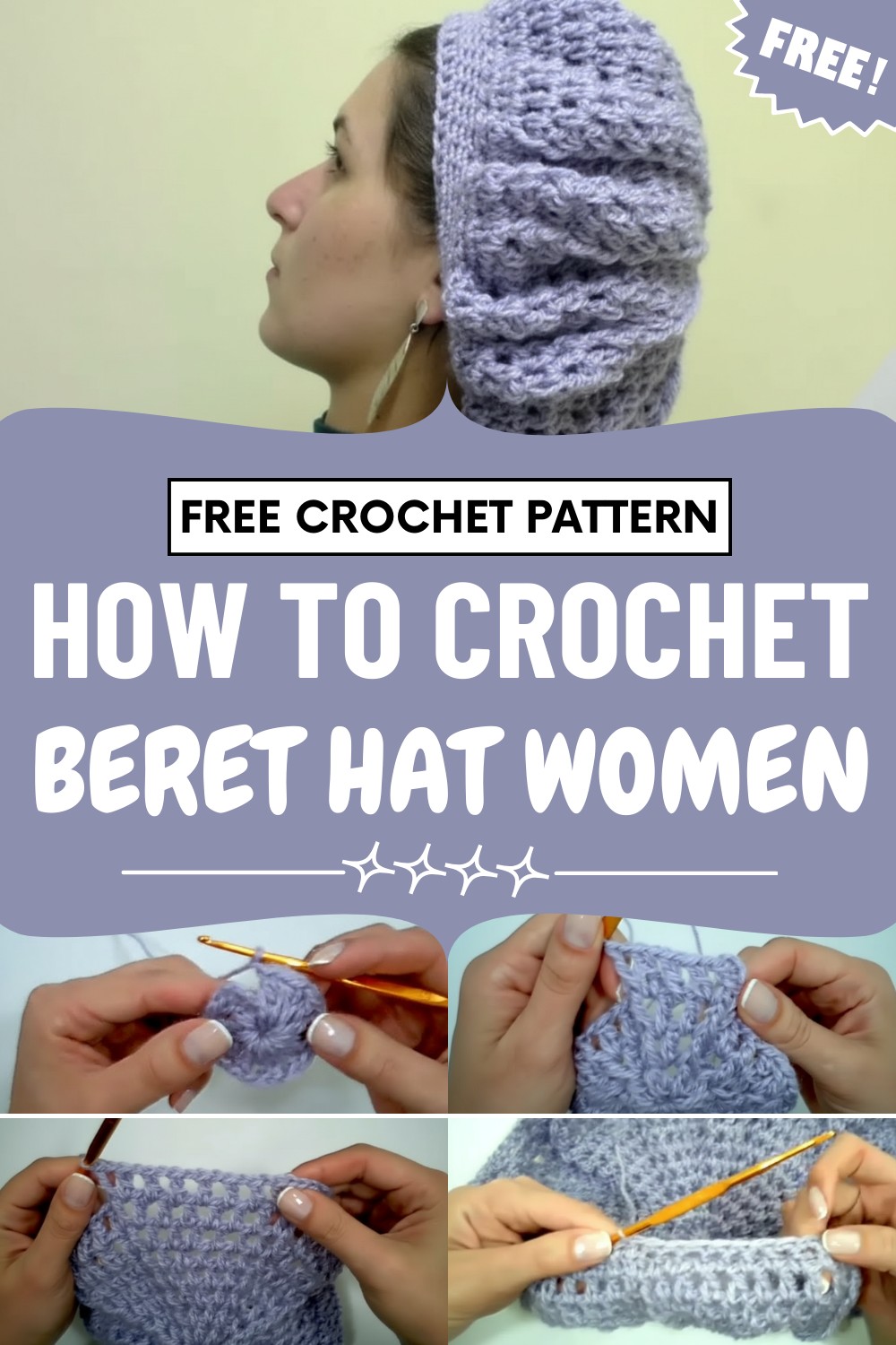 Crochet Beret Hat Women