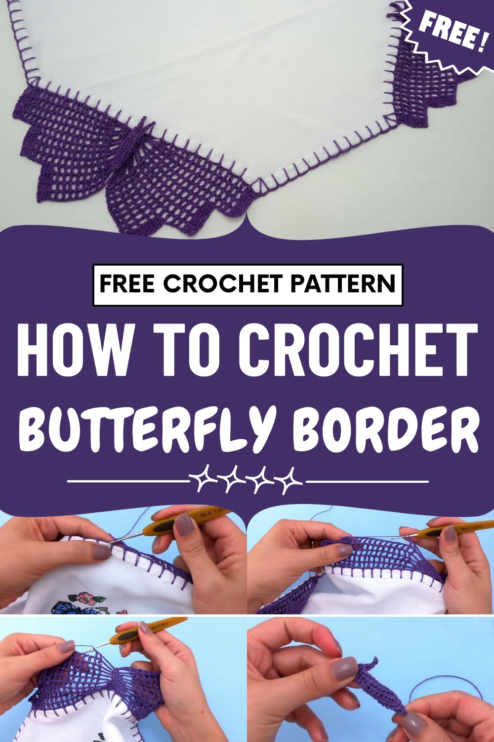 Crochet Butterfly Border