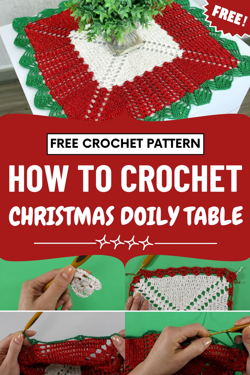Crochet Christmas Doily Table