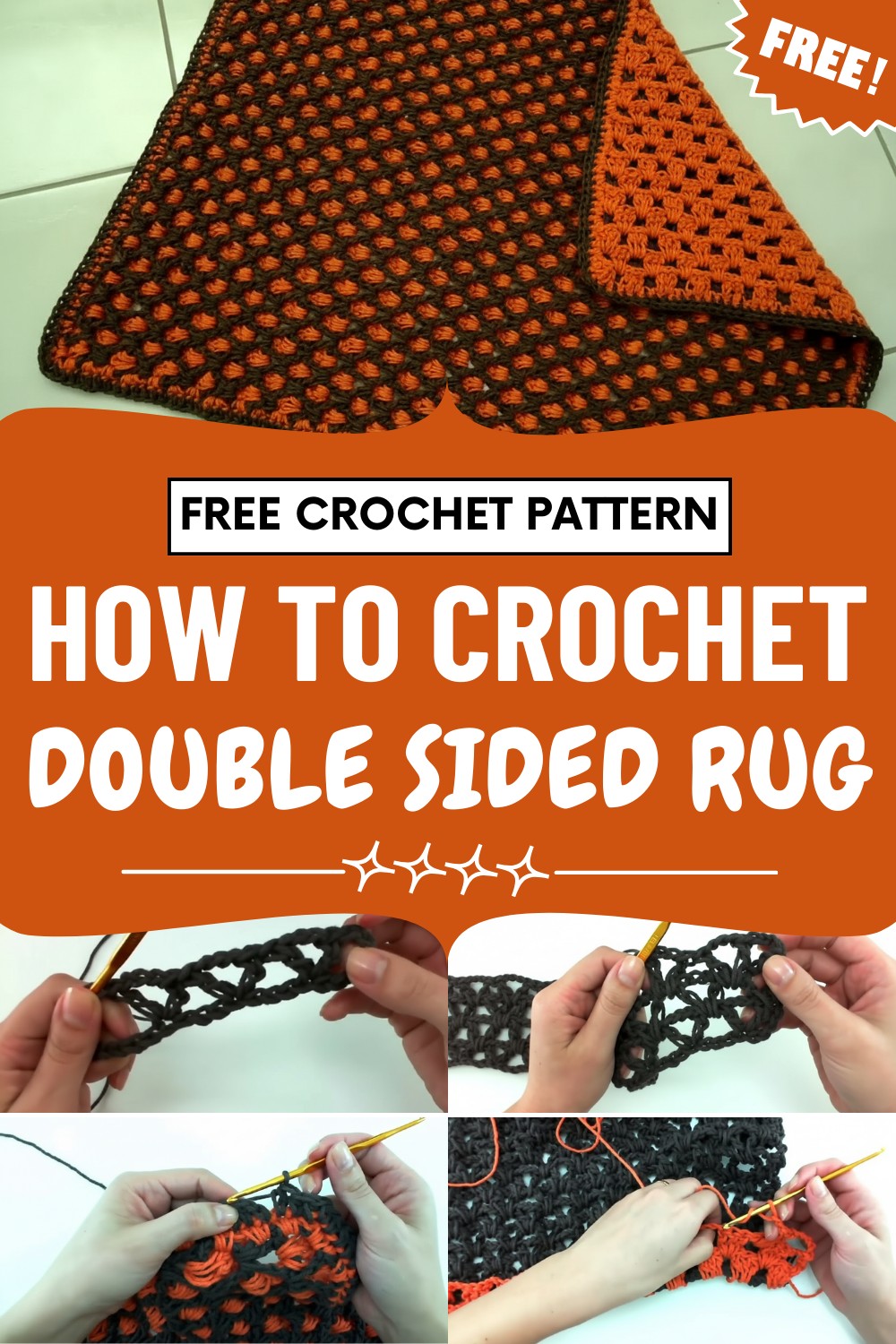 Eye Catching Crochet Double Sided Rug Pattern For Home Decor - All ...
