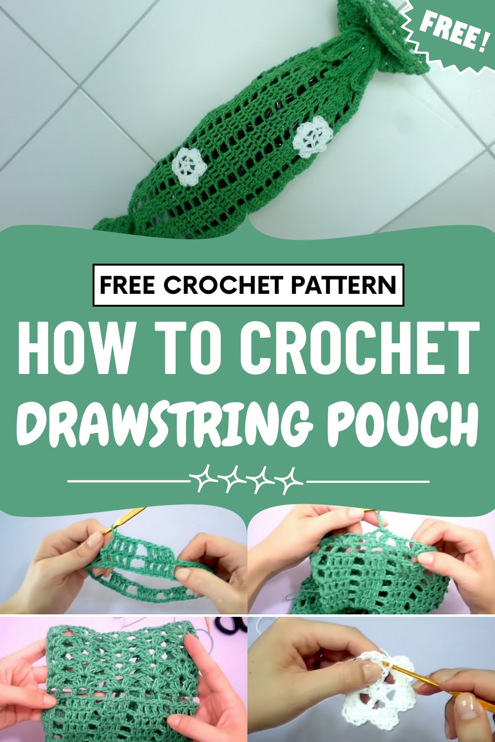 Crochet Drawstring Pouch