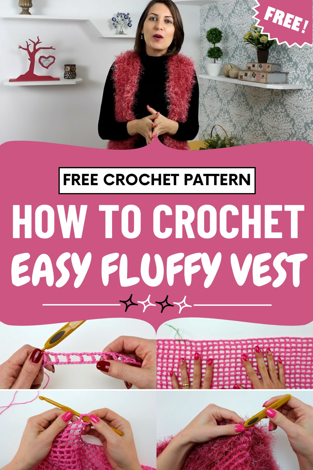 Crochet Fluffy Vest