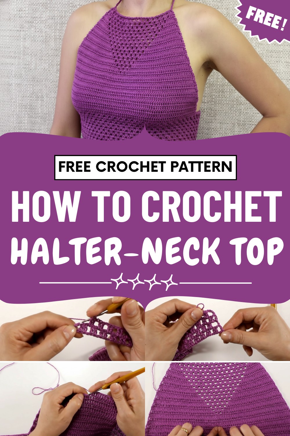 Crochet Halter-neck Crop Top