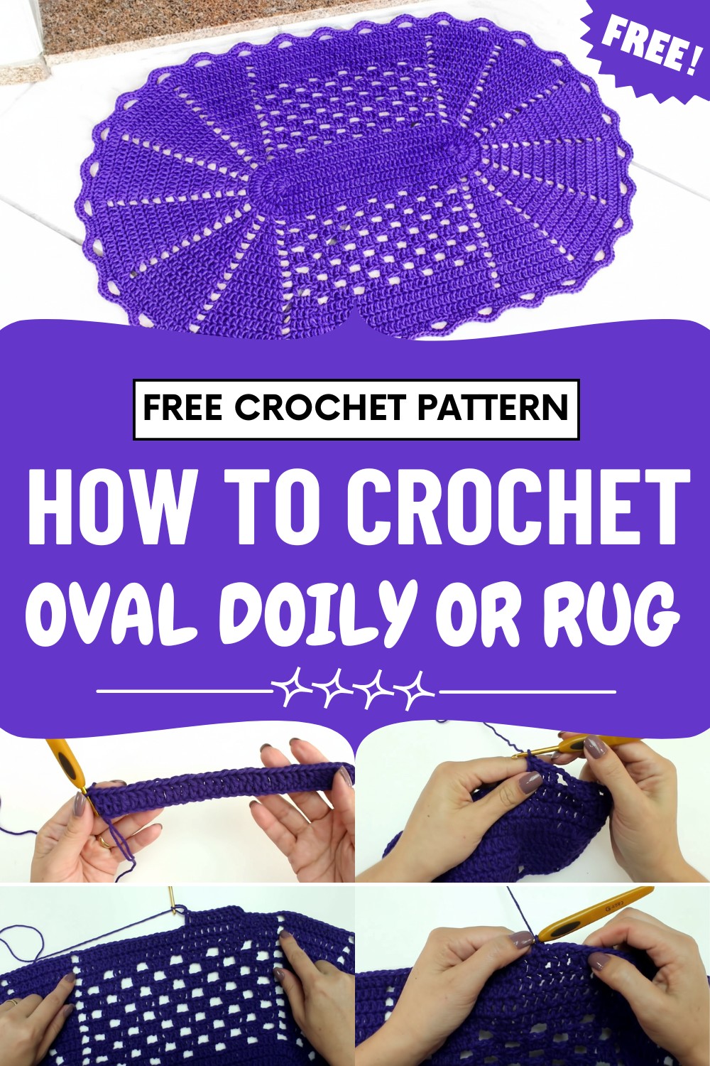 Crochet Oval Doily Or Rug