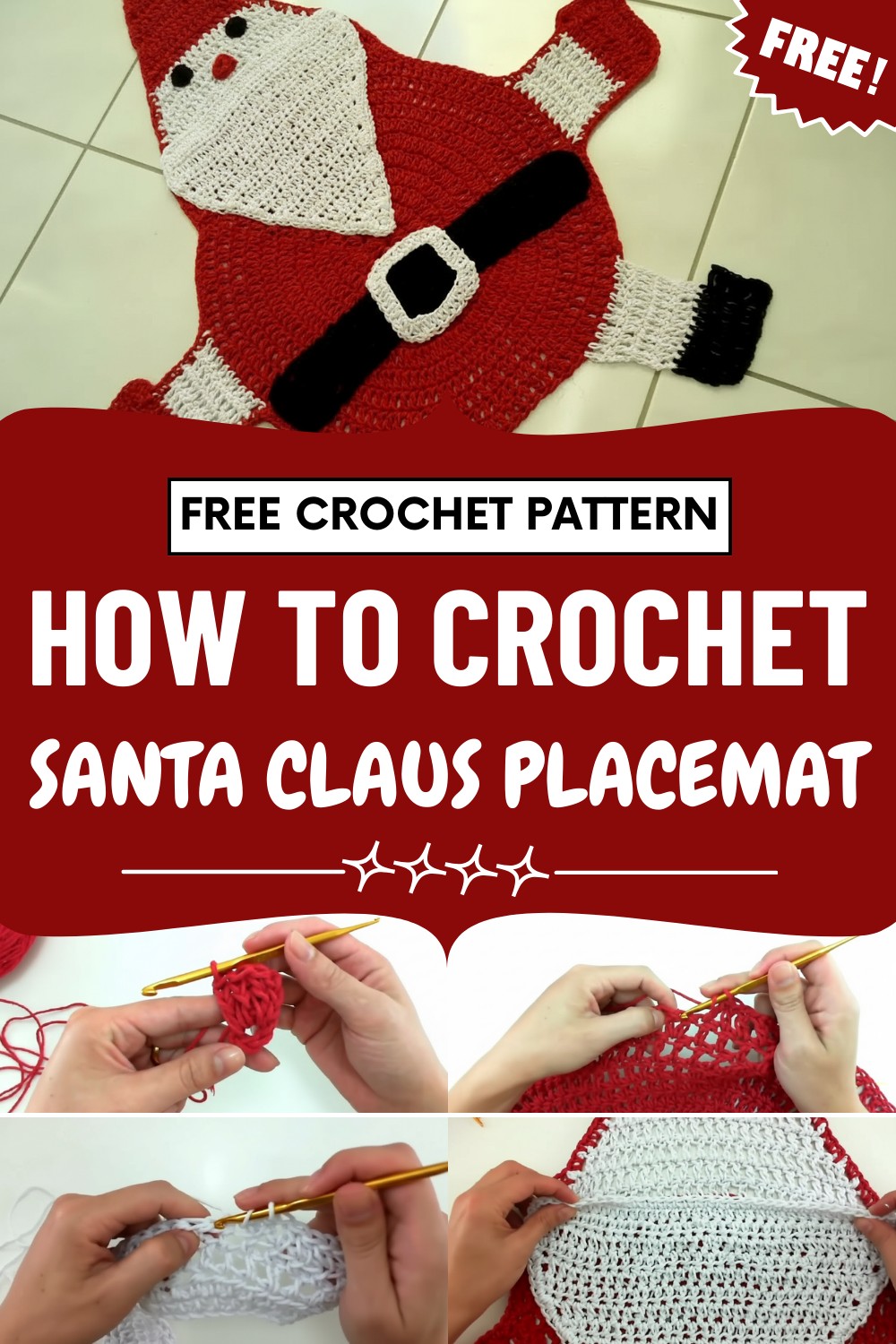 Crochet Santa Claus Placemat