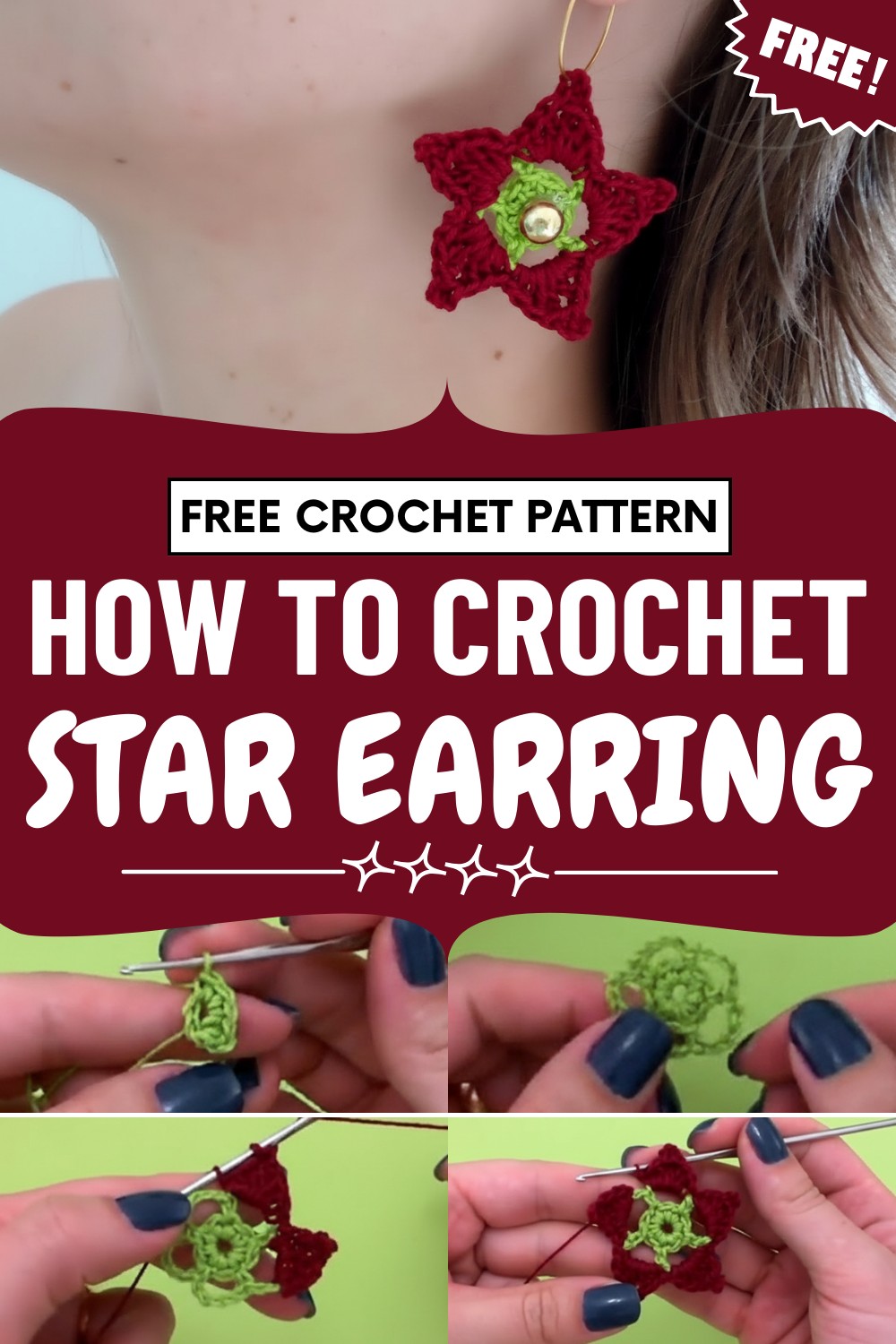 Crochet Star Earring