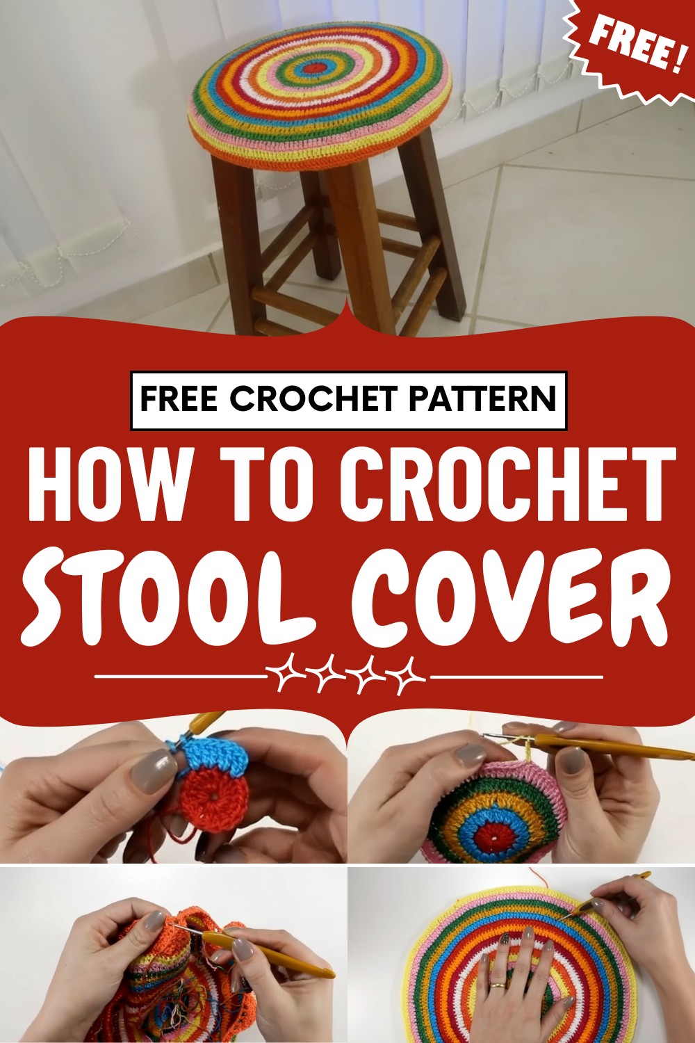 Crochet Stool Cover