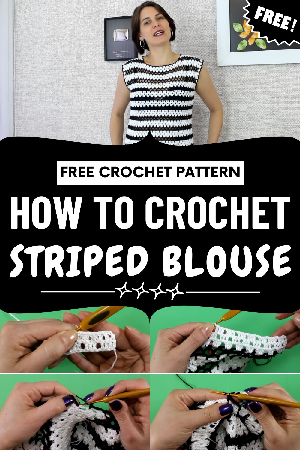 Crochet Striped Blouse