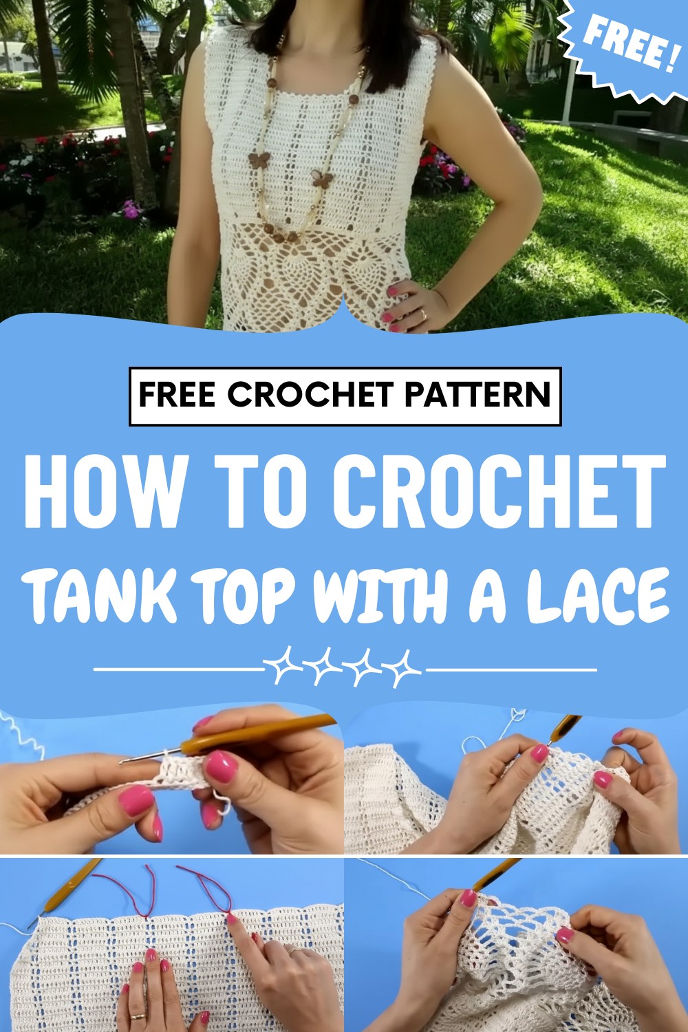 Crochet Tank Top With A Lace
