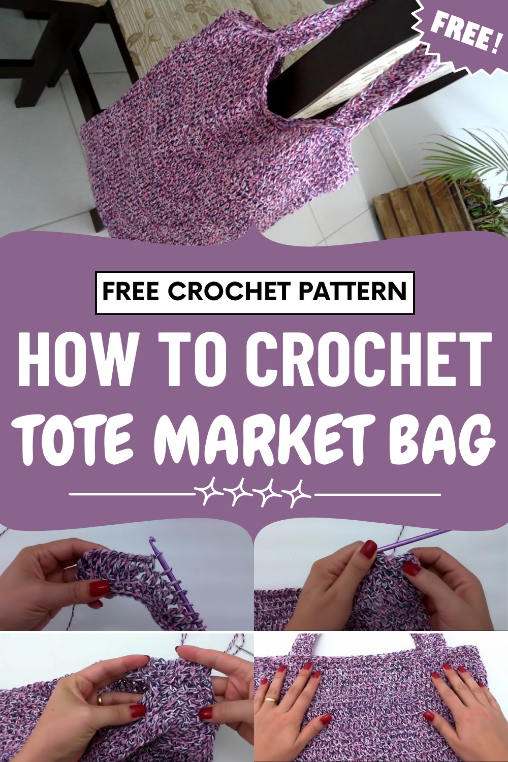 Crochet Tote Market Bag