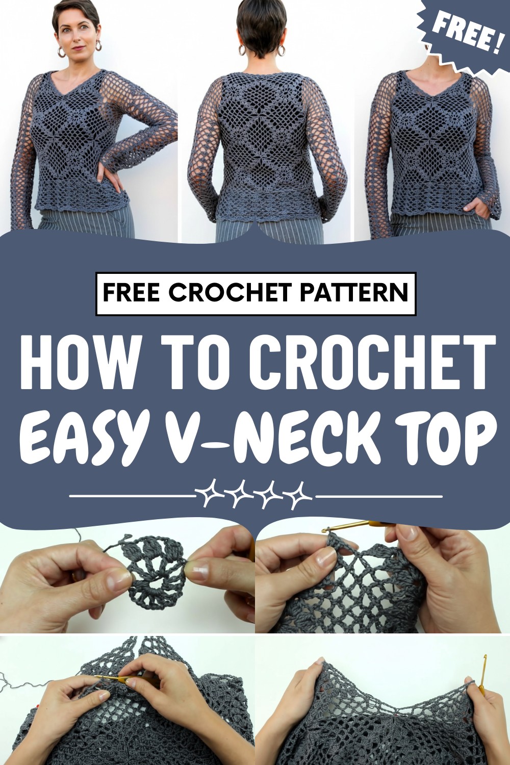 Crochet V-neck Top