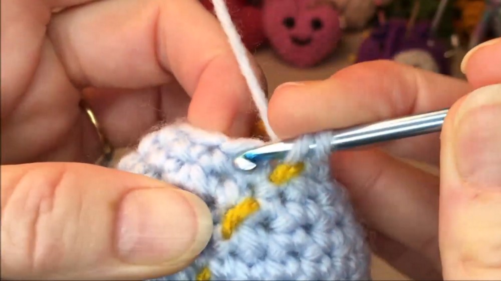 Crochet Heart Keychain