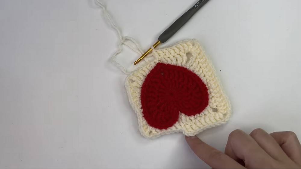 Crochet Heart Granny Square