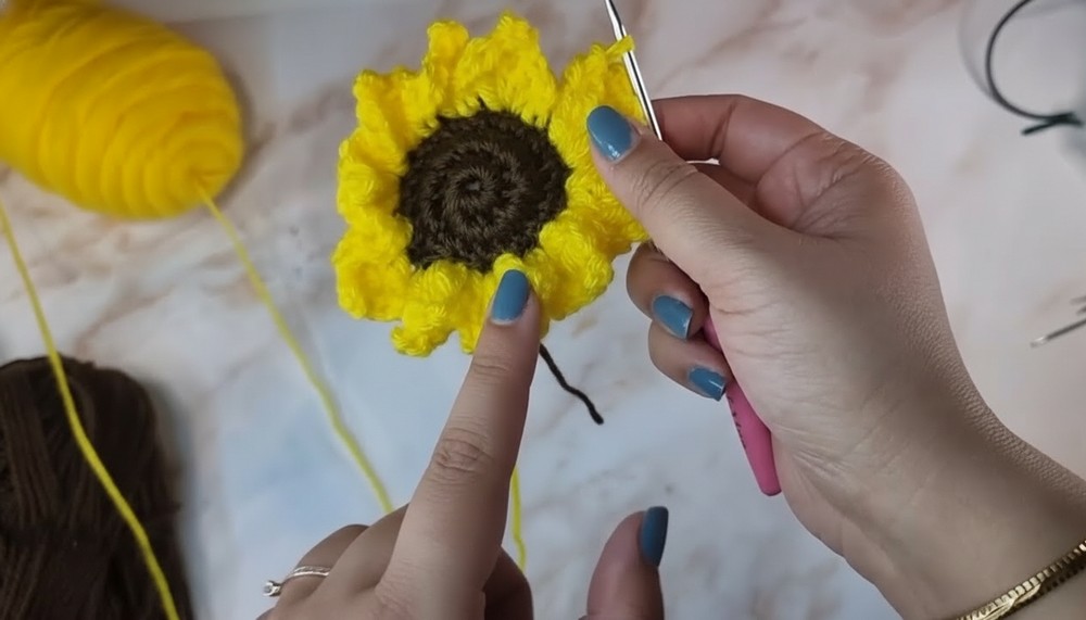 Crochet Sunflower Mug Cozy