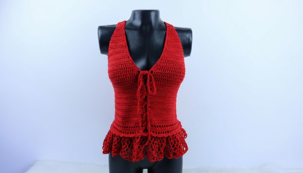 Crochet Peplum Halter Top