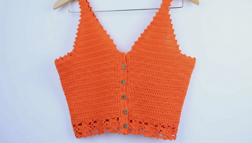 Crochet V Neck Tank Top