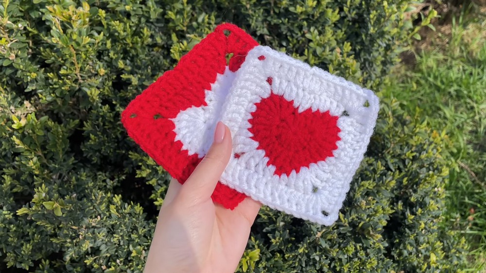 Crochet Heart Granny Square