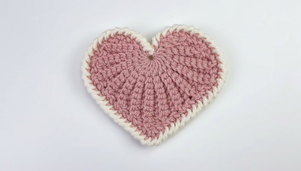 Crochet Heart Coaster