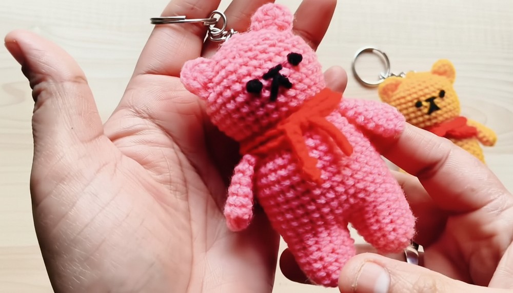 Crochet Teddy Bear Keychain