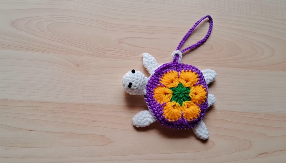 Crochet Turtle Bag Charm