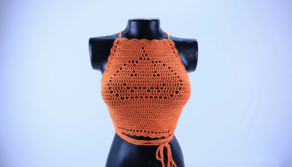 Crochet Pumpkin Halter Top