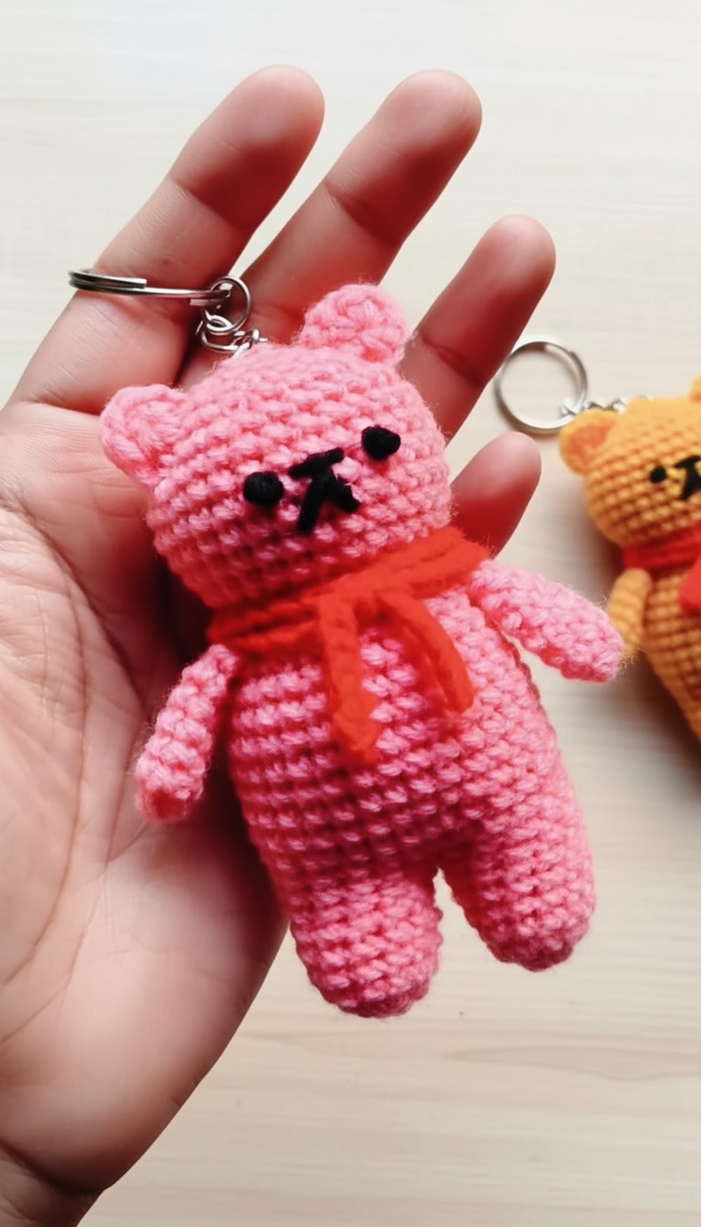 Crochet Teddy Bear Keychain