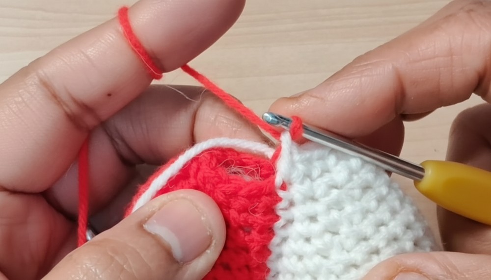 Crochet Couple Heart Keychain