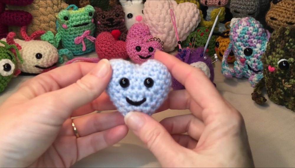 Crochet Heart Keychain