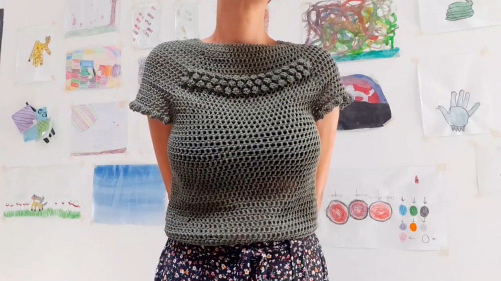 Crochet Bobble Blouse Top